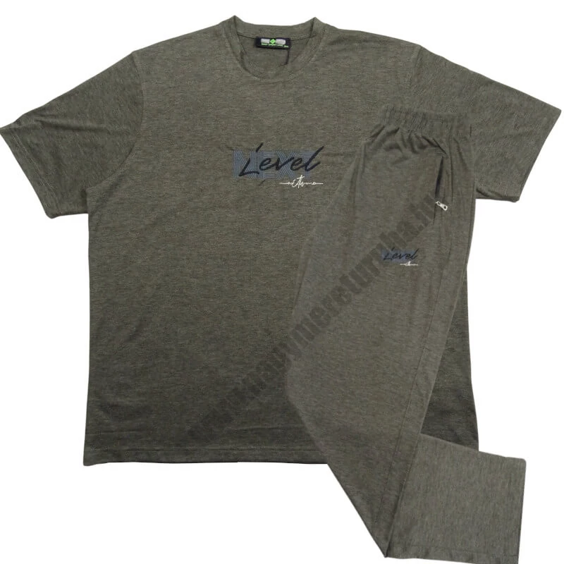 Férfi pizsama 4XL Level szürke (nagyméretű)