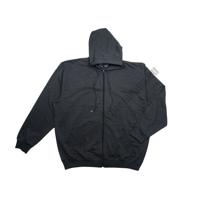 3XL-6XL nagyméretű PP.Antracit férfi kapucnis kardigán, vékony, rugalmas pamutból. Rendeljen online, vagy jöjjön el hozzánk személyesen!