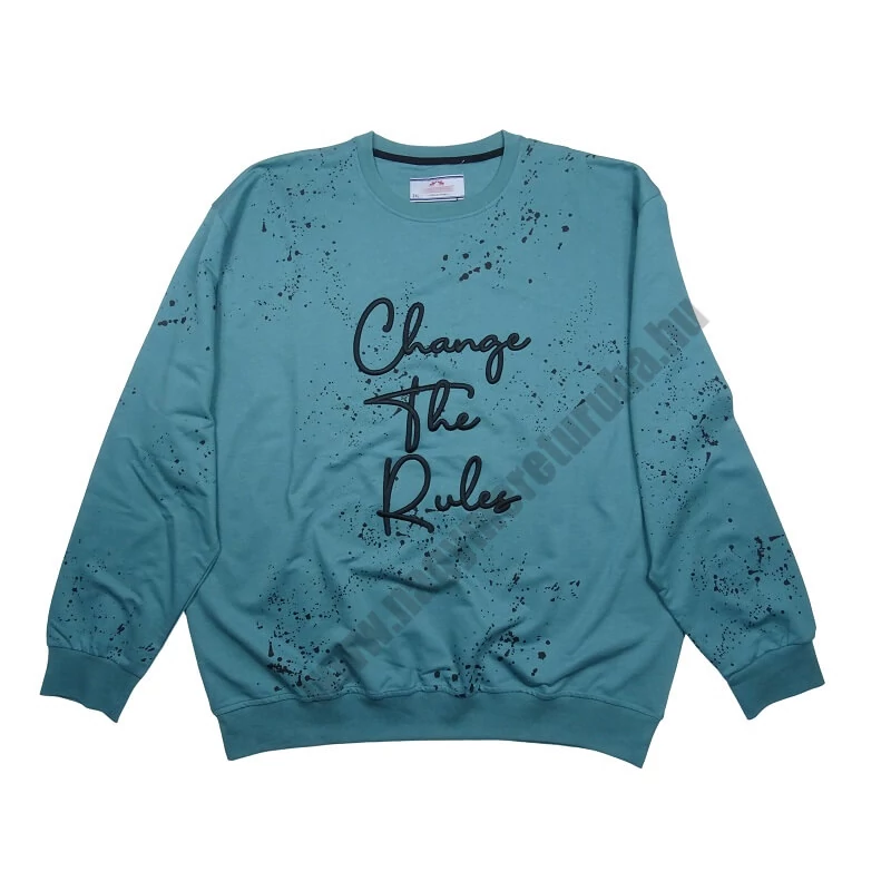 Nagyméretű férfi pulóver Rules türkiz 6XL