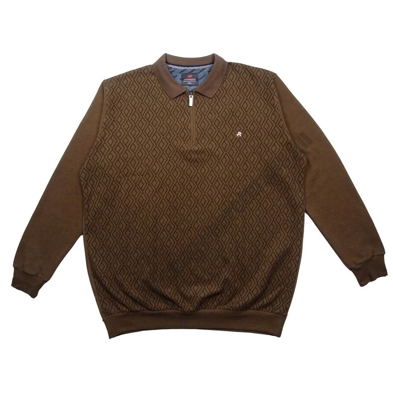 Férfi 2XL-6XL méretű sportos elegáns A.Barna Dimension félcipzáras galléros pulóver.Prémium minőségű, puha 100% pamutból.Rendeljen kényelemesen online vagy próbálja fel személyesen üzletünkben!1