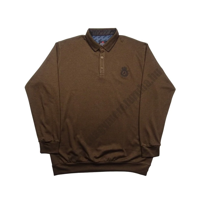 2XL-6XL nagyméretű sportos elegáns A.Barna Royal férfi galléros pulóver.Prémium minőségű 100% pamutból.Rendeljen kényelemesen online vagy próbálja fel személyesen üzletünkben!1