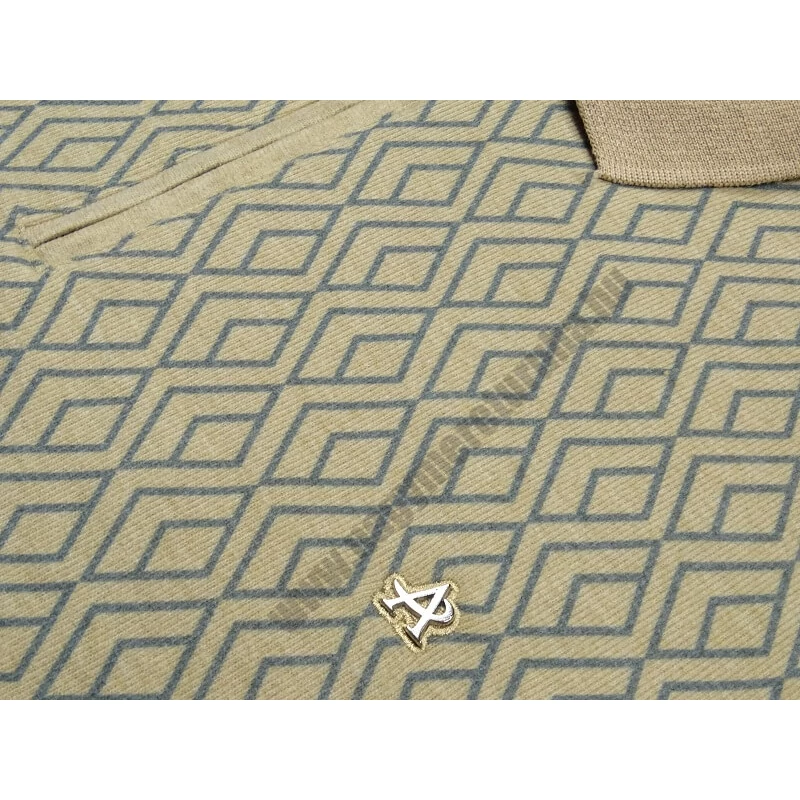 Férfi 2XL-6XL méretű sportos elegáns A.Bézs Dimension félcipzáras galléros pulóver.Prémium minőségű