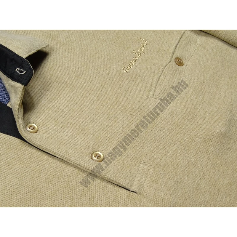 2XL-6XL nagyméretű sportos elegáns A.Bézs zsebes férfi galléros pulóver.Prémium minőségű rugalmas pamut anyagból.Rendeljen kényelemesen online vagy próbálja fel személyesen üzletünkben!2