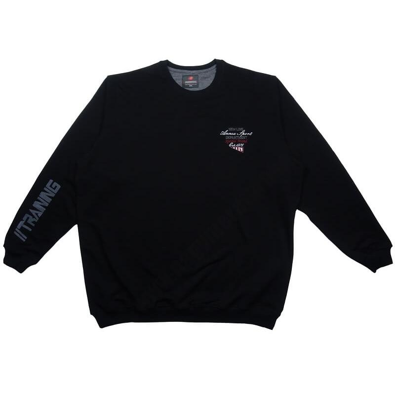Sportos A.Fekete férfi nagyméretű sportos pulóver hétköznapokra 2XL-6XL méretekben.Rendeljen kényelemesen online vagy jöjjön el hozzánk üzletünkbe!1