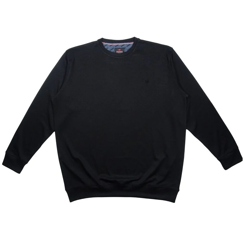 Sportos elegáns A.Fekete Royal nagyméretű férfi pulóver.Prémium minőségű 100% pamutból 2XL-6XL méretekben.Rendeljen kényelemesen online vagy jöjjön el hozzánk üzletünkbe!1