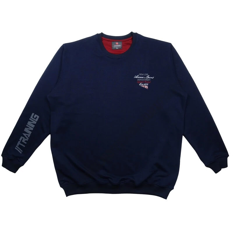 Sportos A.Kék férfi nagyméretű sportos pulóver hétköznapokra 2XL-6XL méretekben.Rendeljen kényelemesen online vagy jöjjön el hozzánk üzletünkbe!1