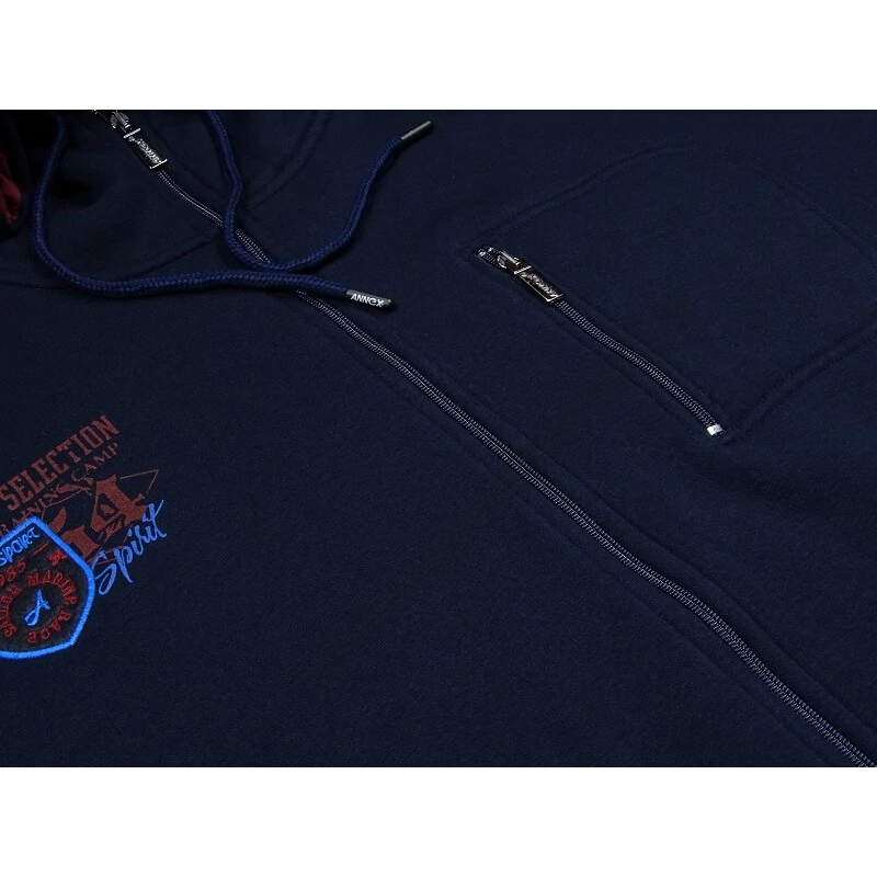 7XL-10XL extra nagyméretű A.Sötétkék Spirit férfi kapucnis pulóver