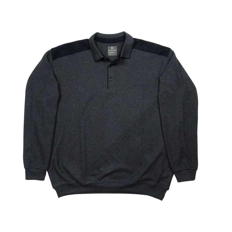 Férfi nagy 3XL méretű sportos elegáns GC.Antracit galléros pulóver.Prémium minőségű, puha 100% pamutból.Rendeljen kényelemesen online vagy próbálja fel személyesen üzletünkben!1