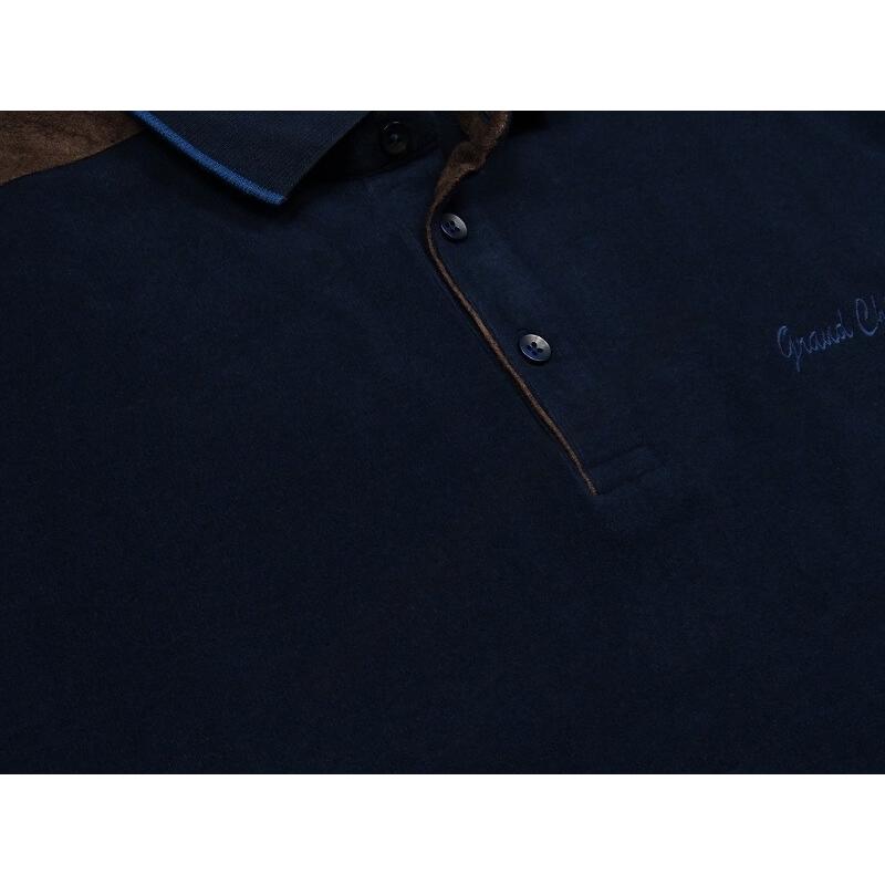 Férfi nagy 3XL méretű sportos elegáns GC.Sötétkék galléros pulóver.Prémium minőségű, puha 100% pamutból.Rendeljen kényelemesen online vagy próbálja fel személyesen üzletünkben!2