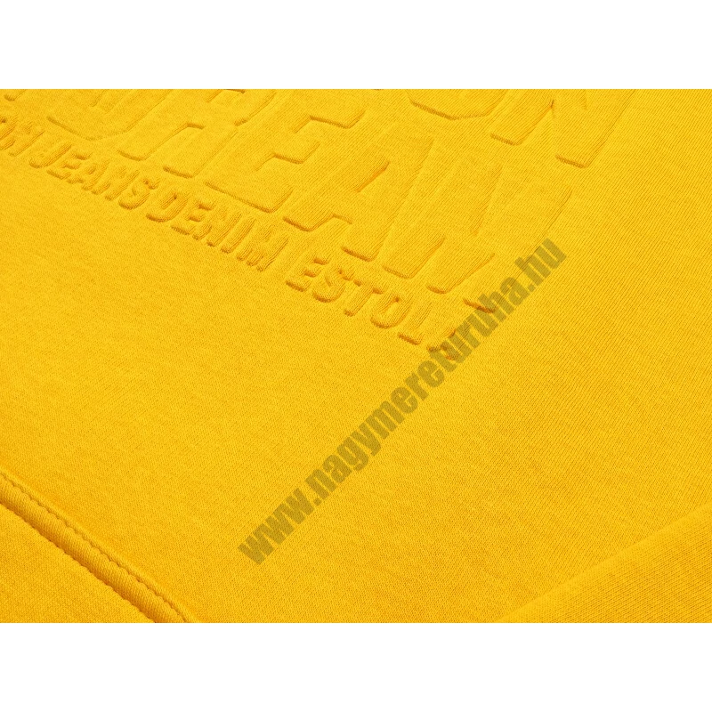 Extra nagy 3XL-8XL méretű férfi kenguruzsebes pulóver, sárga színben, 3D feliratokkal.Prémium minőségű 100% pamutból. Rendeljen online, vagy jöjjön el hozzánk személyesen!3