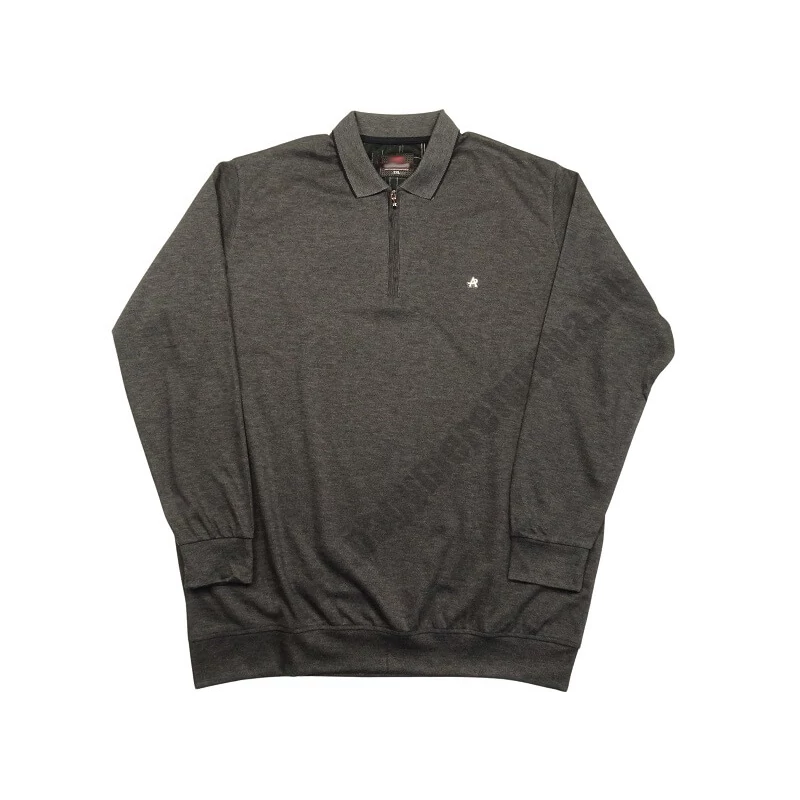 2XL-6XL nagyméretű sportosan elegáns A.Antracit Elegant férfi félcipzáras galléros pulóver.Prémium minőségű 100% pamutból.Rendeljen kényelemesen online vagy próbálja fel személyesen üzletünkben!1