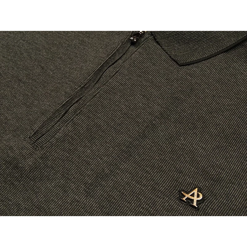 Férfi galléros pulóver Elegant 6XL fekete