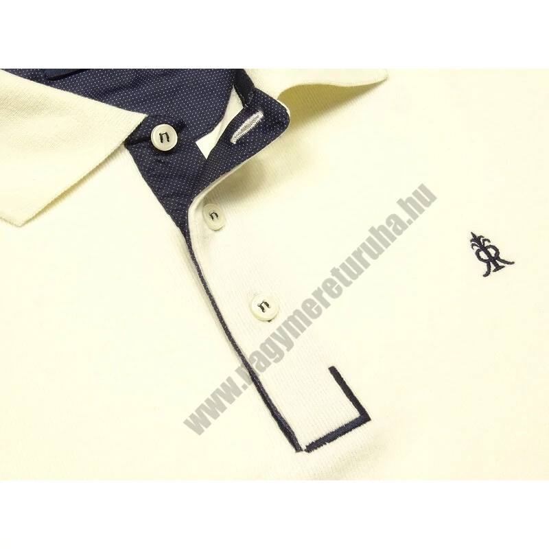 R.Deco Ekrü nagyméretű férfi galléros pulóver (3XL)