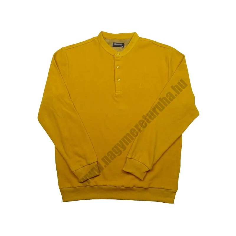 Nagyméretű férfi galléros pulóver 3XL mustár