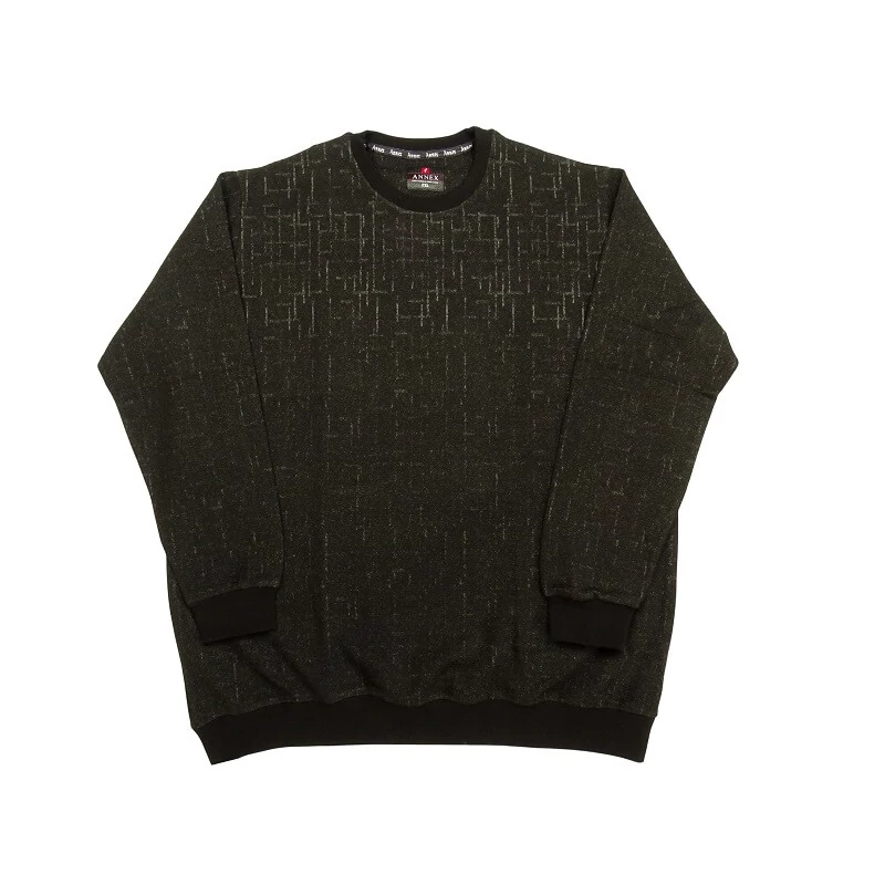 Férfi nagy 2XL,3XL,4XL,5XL,6XL méretű A.Maze fekete, szürke mintás pulóver.Prémium minőségű rugalmas pamutból.Rendeljen kényelemesen online vagy próbálja fel személyesen üzletünkben!1