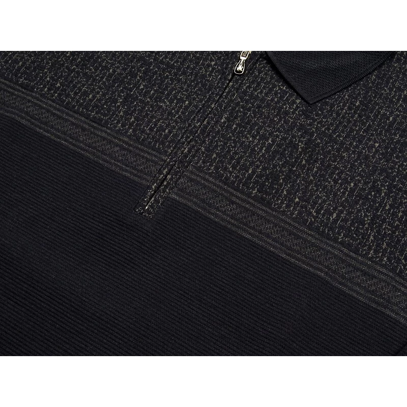 Sportosan elegáns férfi 2XL,3XL,4XL,5XL,6XL- nagyméretű A.Spicy sötétkék-szürke mintás galléros pulóver.Prémium minőségű rugalmas pamutból.Rendeljen kényelemesen online vagy próbálja fel személyesen üzletünkben!2