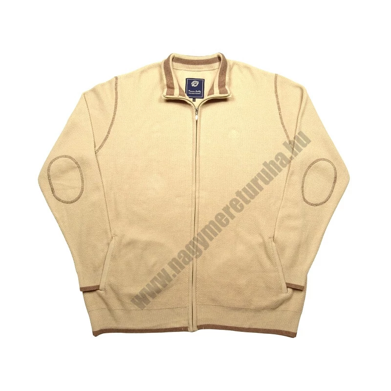 Elegáns XL-7XL nagyméretű-Lux bézs férfi kötött kardigán rendkívül puha és rugalmas anyagból.Rendeljen kényelemesen online vagy jöjjön el hozzánk üzletünkbe!1