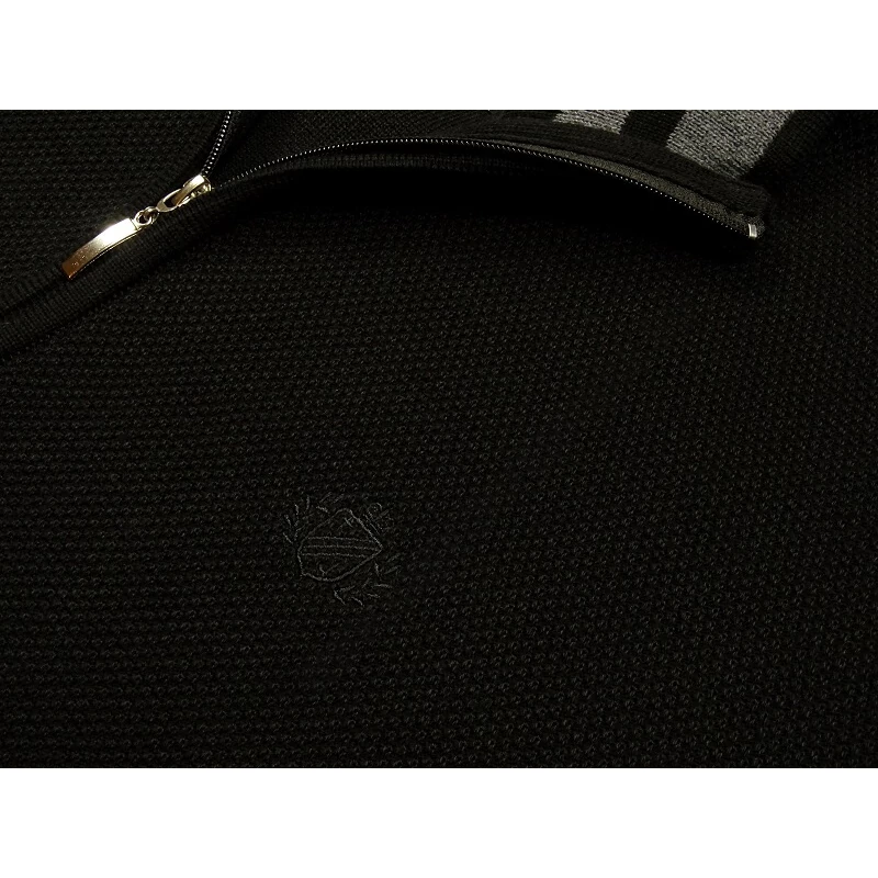 Nagyméretű férfi kötött kardigán fekete 2XL