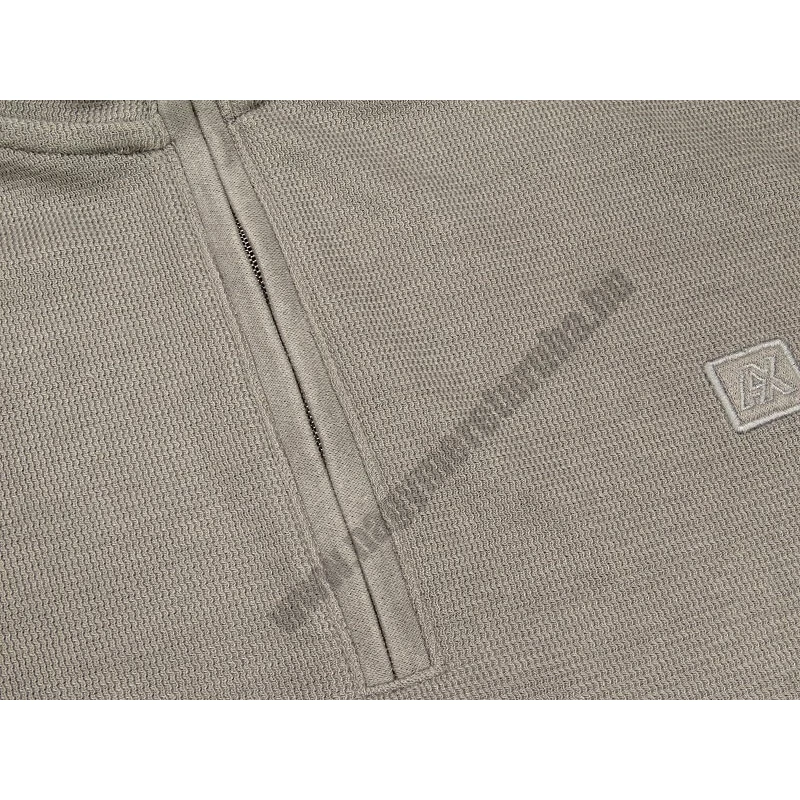 Jump világosszürke félcipzáras férfi pulóver 2XL – texturált anyag és cipzáras gallér közelről