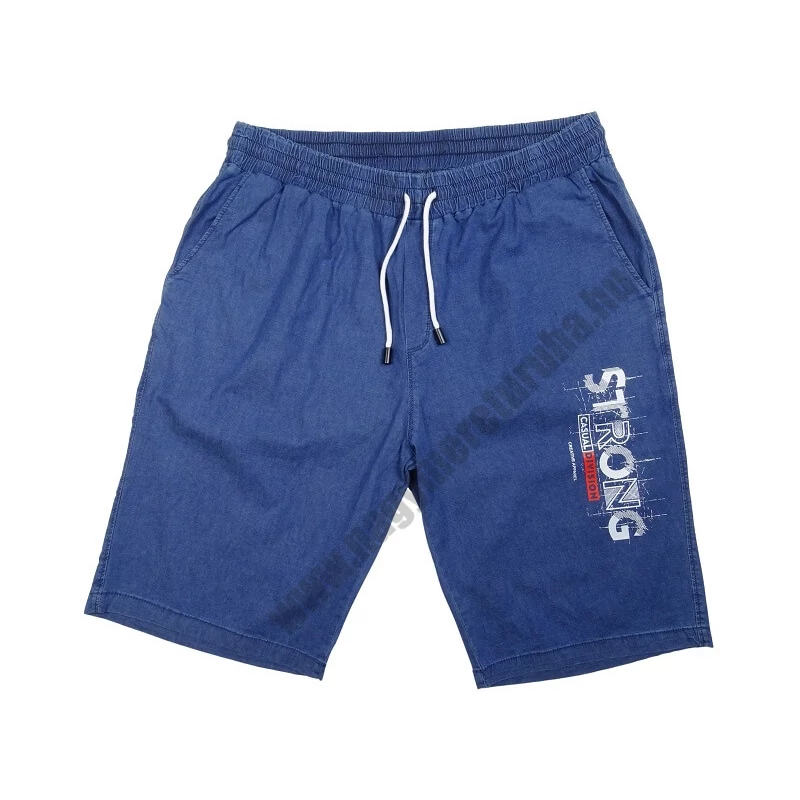 3XL-7XL extra méretű D.Strong kék gumis derekú farmer rövidnadrág a kényelmet szerető férfiaknak. Rendeljen online vagy jöjjön el hozzánk személyesen üzletünkbe.1