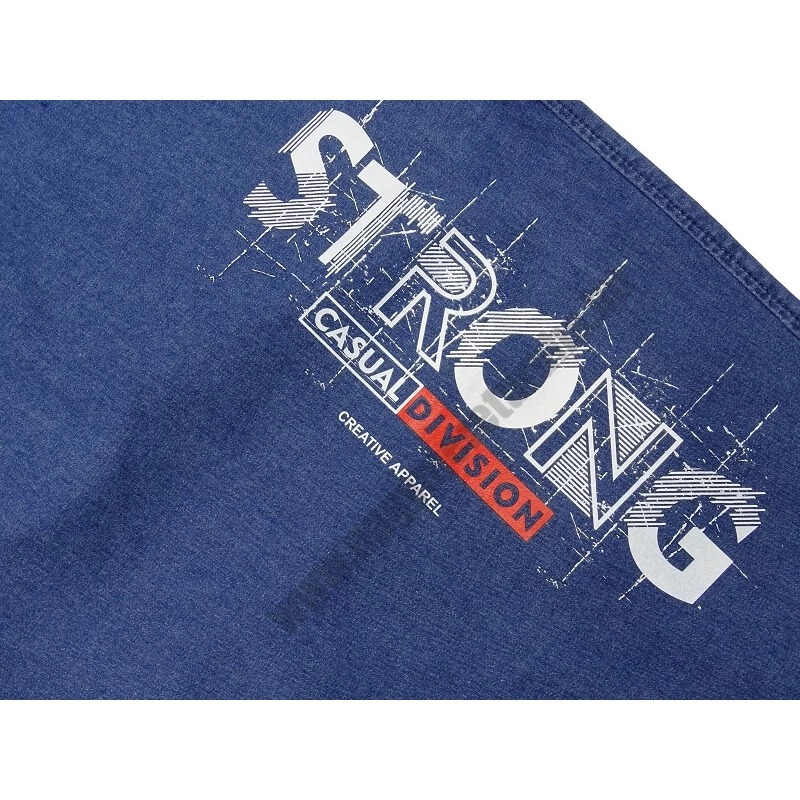 3XL-7XL extra méretű D.Strong kék gumis derekú farmer rövidnadrág a kényelmet szerető férfiaknak. Rendeljen online vagy jöjjön el hozzánk személyesen üzletünkbe.2