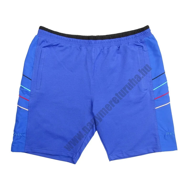 XL-7XL nagy méretű férfi pamut rövidnadrág cipzáras zsebekkel királykék színben. Prémium minőségű, pamutban gazdag rugalmas anyagból!Rendeljen online, gyors 1-2 napos szállítással vagy jöjjön el hozzánk és próbálja fel személyesen!