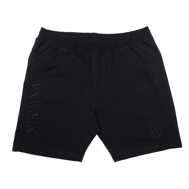 Nagy 2XL,3XL,4XL,5XL,6XL,7XL méretű férfi sötétkék pamut rövidnadrág, hímzett Nirvana felirattal. Prémium minőségű rugalmas pamut anyagból!Rendeljen online, gyors 1-2 napos szállítással vagy jöjjön el hozzánk és próbálja fel személyesen!