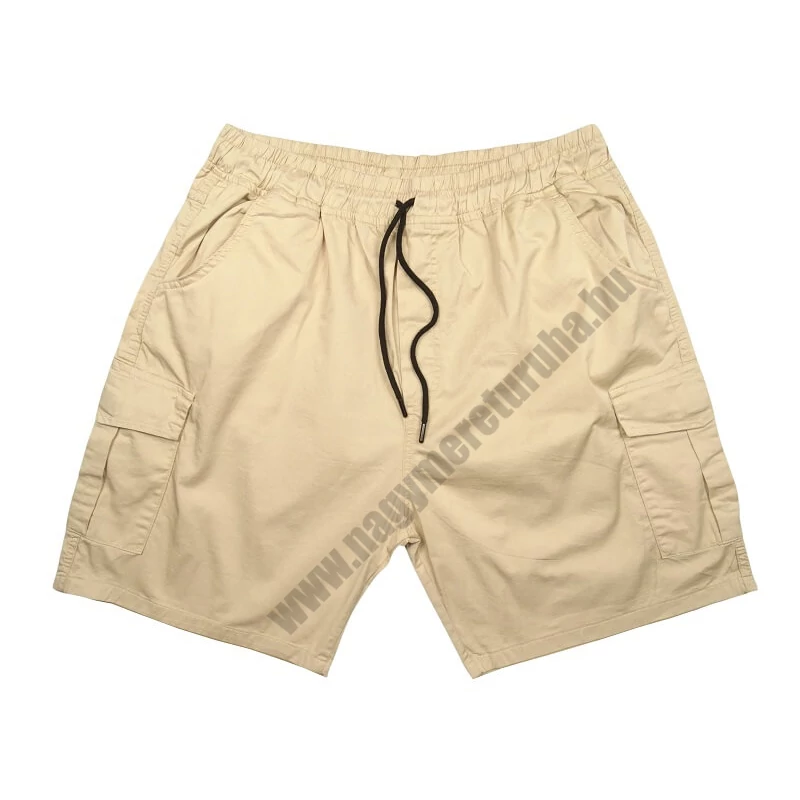 Nagy 3XL,4XL,5XL,6XL,7XL,8XL méretű PP.Street bézs oldalzsebes vékony rövidnadrág, sportos férfiaknak.Prémium minőségű rugalmas pamutból.Rendeljen online,gyors szállítással!1