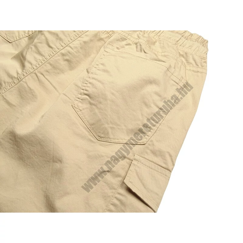 Nagy 3XL,4XL,5XL,6XL,7XL,8XL méretű PP.Street bézs oldalzsebes vékony rövidnadrág, sportos férfiaknak.Prémium minőségű rugalmas pamutból.Rendeljen online,gyors szállítással!3