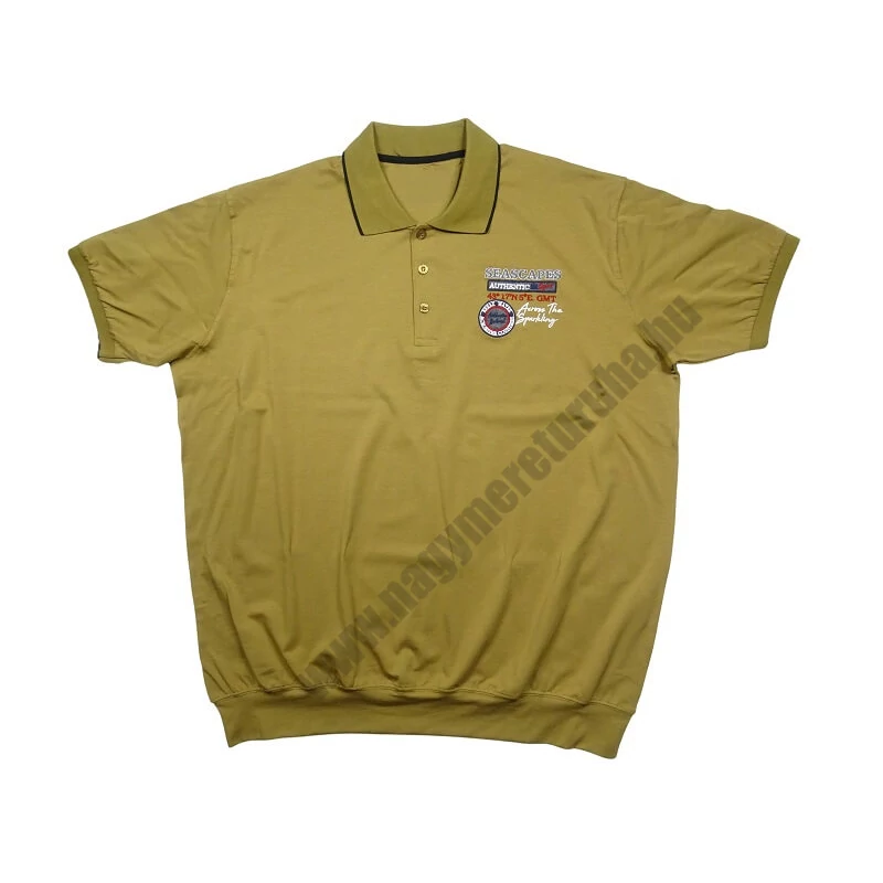 2XL-6XL méretű prémium minőségű A.Seascapes camel rövid ujjú nagyméretű galléros passzés póló férfiaknak, akár személyes átvétellel is. Vásárolja meg online, pontos mérettáblázatunk segítségével!1
