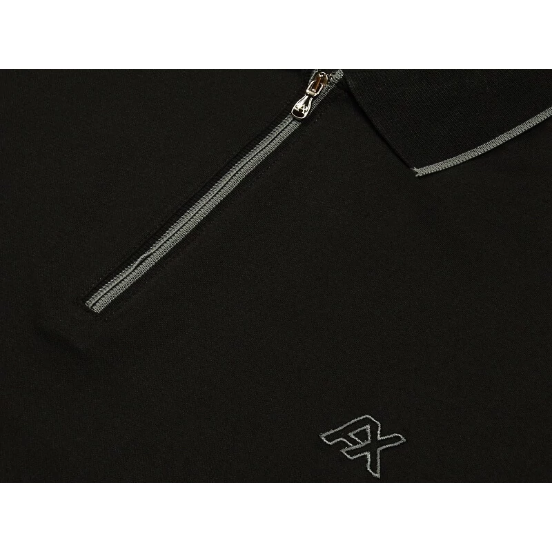 2XL-6XL nagyméretű  A.Divide fekete színű, rövid ujjú nagyméretű félcipzáras galléros póló férfiaknak, akár személyes átvétellel vagy vásárolja meg online, pontos mérettáblázatunk segítségével!2