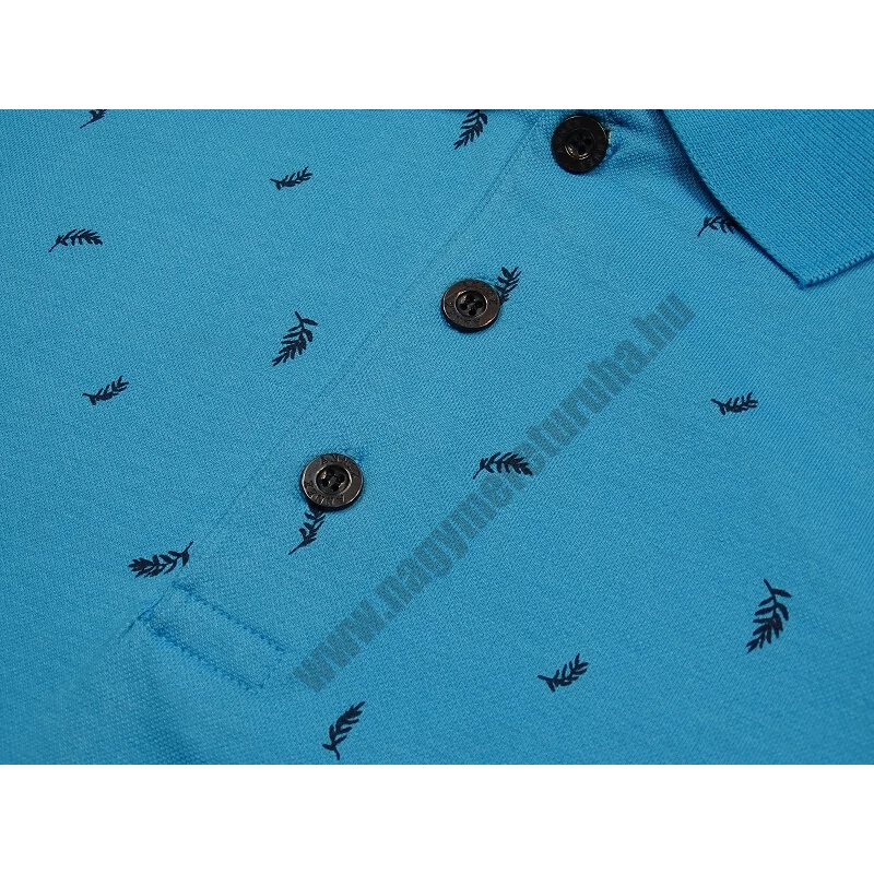 2XL-6XL méretű prémium minőségű A.Fern türkizkék színű, sötétkék levél mintás rövid ujjú nagyméretű galléros póló férfiaknak, akár személyes átvétellel vagy vásárolja meg online, pontos mérettáblázatunk segítségével!2