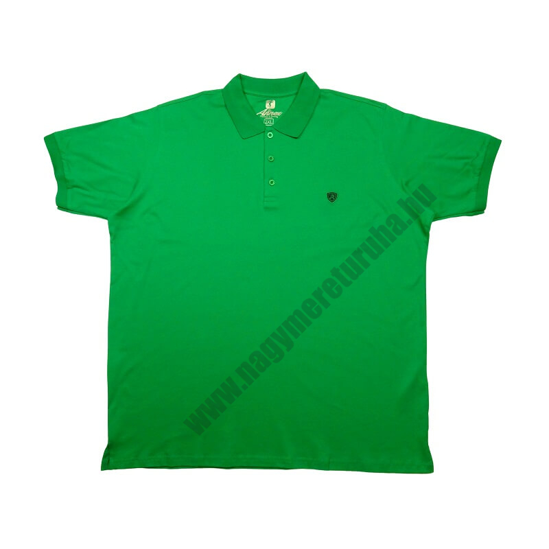 2XL prémium minőségű élénk zöld színű piké rövid ujjú nagyméretű galléros póló férfiaknak, akár személyes átvétellel is vagy vásárolja meg online, pontos mérettáblázatunk segítségével!1