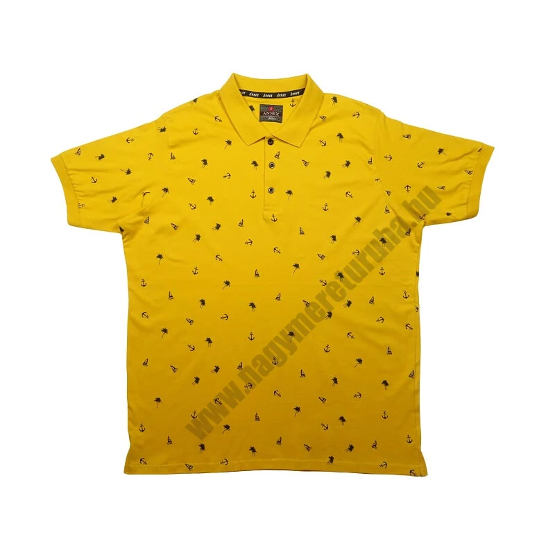 2XL-6XL méretű prémium minőségű A.Summer sárga rövid ujjú nagyméretű galléros póló férfiaknak, akár személyes átvétellel vagy vásárolja meg online, pontos mérettáblázatunk segítségével!1