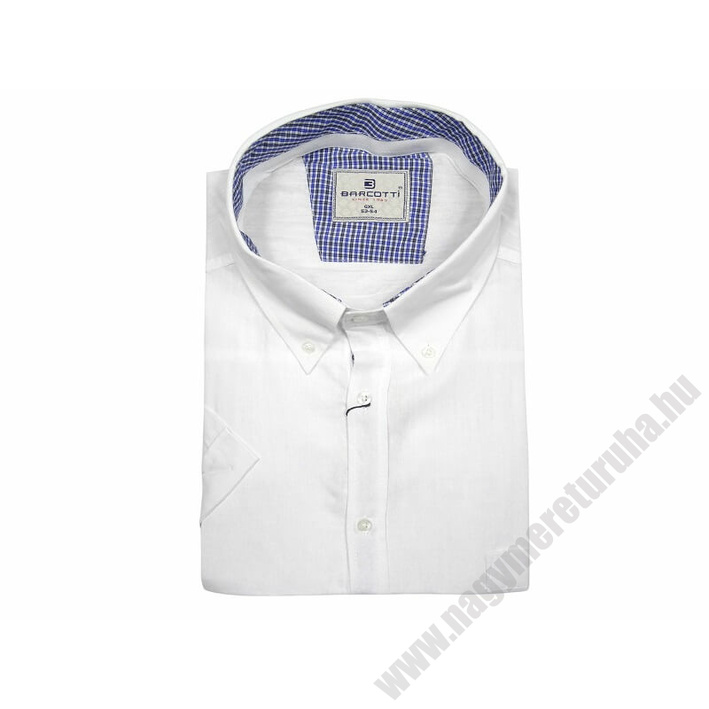 6XL-9XL- B.Fehér zsebes férfi EXTRA nagyméretű rövid ujjú lenvászon ing prémium minőségű anyagból.Rendeljen online kényelmesen vagy jöjjön el személyesen üzletünkbe!