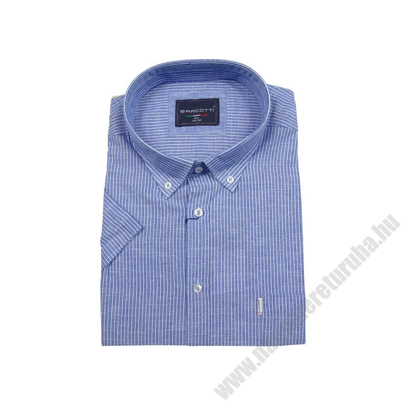 Kiváló minőségű, nagy 3XL-6XL méretű nyári B.Kék vékony csíkos, zsebes férfi rövid ujjú lenvászon ing.Rendeljen online kényelmesen vagy jöjjön el személyesen üzletünkbe!