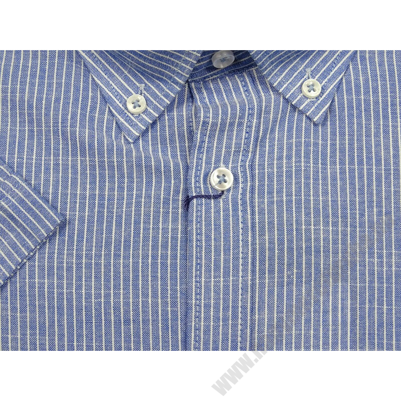 Kiváló minőségű, nagy 3XL-6XL méretű nyári B.Kék vékony csíkos, zsebes férfi rövid ujjú lenvászon ing.Rendeljen online kényelmesen vagy jöjjön el személyesen üzletünkbe!2
