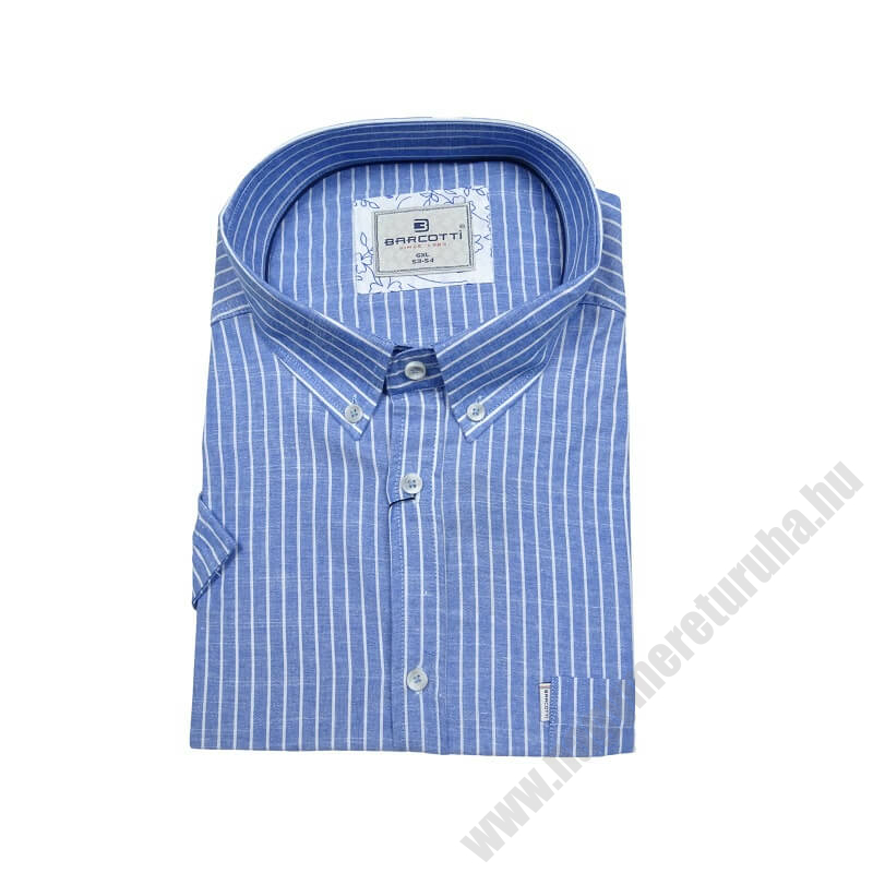 Kiváló minőségű, EXTRA nagy 6XL-9XL méretű nyári B.Kék csíkos, zsebes férfi rövid ujjú lenvászon ing.Rendeljen online kényelmesen vagy jöjjön el személyesen üzletünkbe!