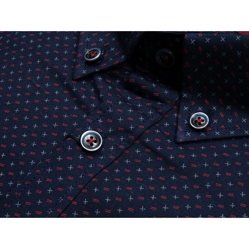 Extra nagyméretű sportos elegáns B.Sötétkék Cross férfi rövid ujjú ing kiváló minőségű rugalmas pamut anyagból 6XL-9XL méretekben.Rendeljen online kényelmesen vagy jöjjön el személyesen üzletünkbe!2