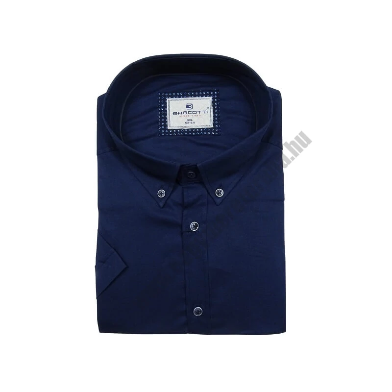 Extra nagyméretű sportos elegáns B.Sötétkék legombolható galléros férfi rövid ujjú ing kiváló minőségű rugalmas pamut anyagból 6XL-9XL méretekben.Rendeljen online kényelmesen vagy jöjjön el személyesen üzletünkbe!