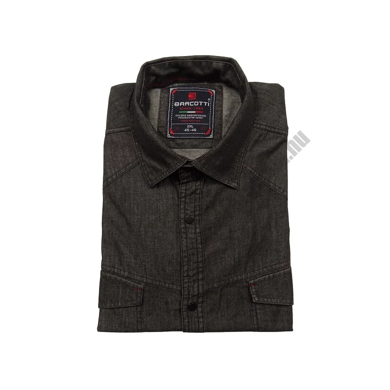 2XL-6XL Sportos B.Fekete zsebes férfi nagyméretű rövid ujjú farmering, kiváló minőségű 100% pamutból.Rendeljen online kényelmesen vagy jöjjön el személyesen üzletünkbe!