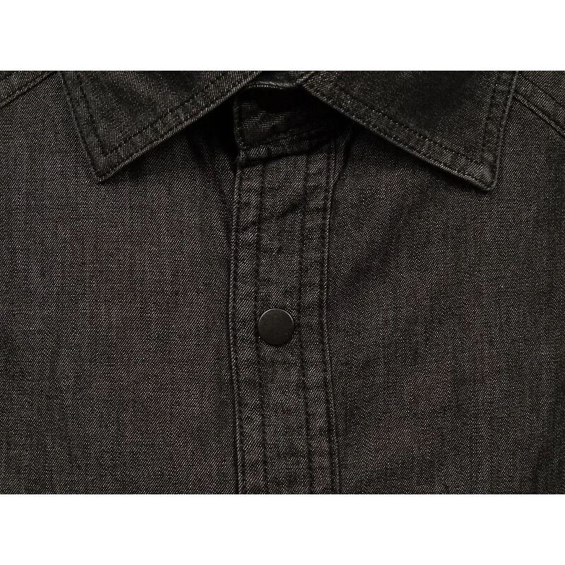 2XL-6XL Sportos B.Fekete zsebes férfi nagyméretű rövid ujjú farmering