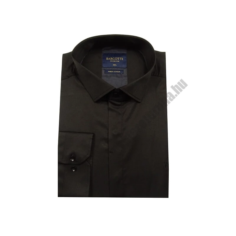 Férfi rejtett gombos ing 2XL fekete nagyméretű