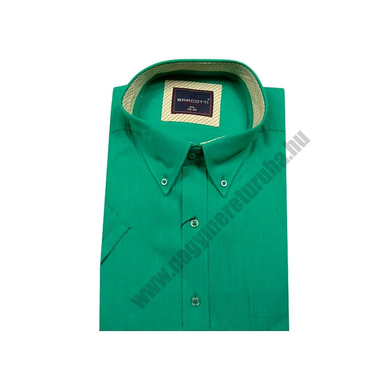 Nyári zöld színű, nagyméretű férfi rövid ujjú lenvászon ing mellkas zsebbel. 2XL, 3XL, 4XL, 5XL, 6XL méretekben kapható prémium minőségű pamut anyagból.Rendeljen online kényelmesen vagy jöjjön el személyesen üzletünkbe!