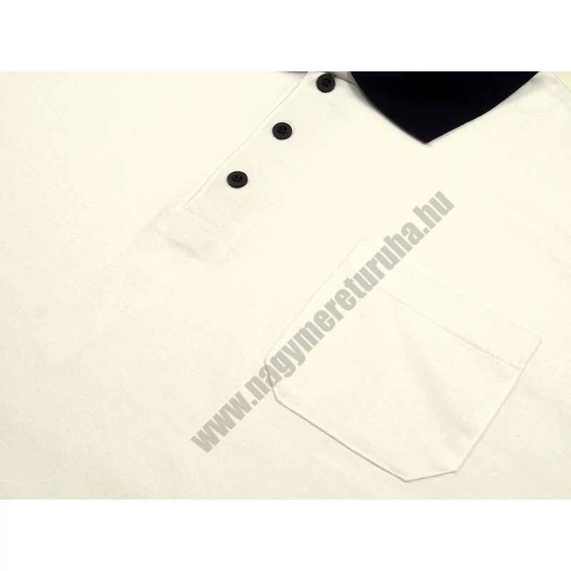 Galléros póló Contrast 6XL fehér extra nagyméretű