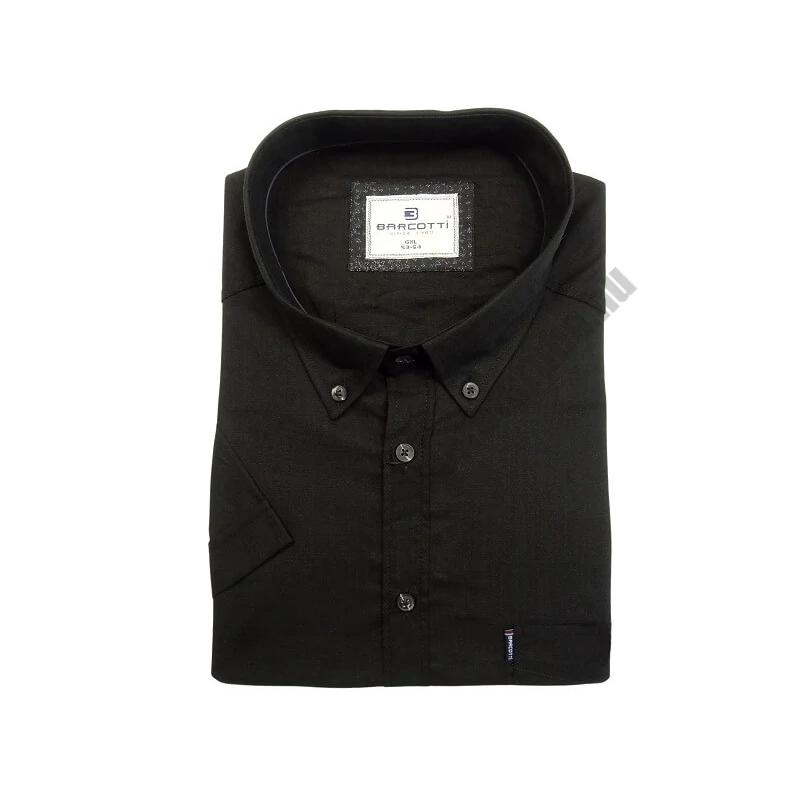 6XL,7XL,8XL,9XL- B.Fekete EXTRA nagyméretű férfi rövid ujjú lenvászon ing zsebbel.Prémium minőségű anyagból.Rendeljen online kényelmesen vagy jöjjön el személyesen üzletünkbe!