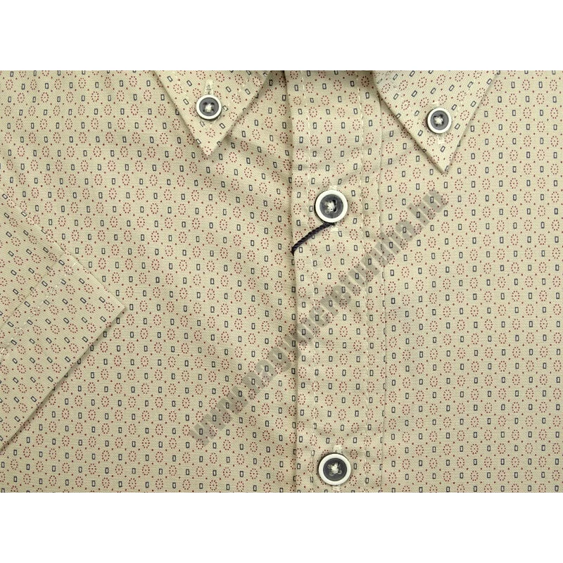 6XL-9XL- B.Bézs Retro EXTRA nagyméretű férfi rövid ujjú ing prémium minőségű rugalmas pamut anyagból.Rendeljen online kényelmesen vagy jöjjön el személyesen üzletünkbe!2