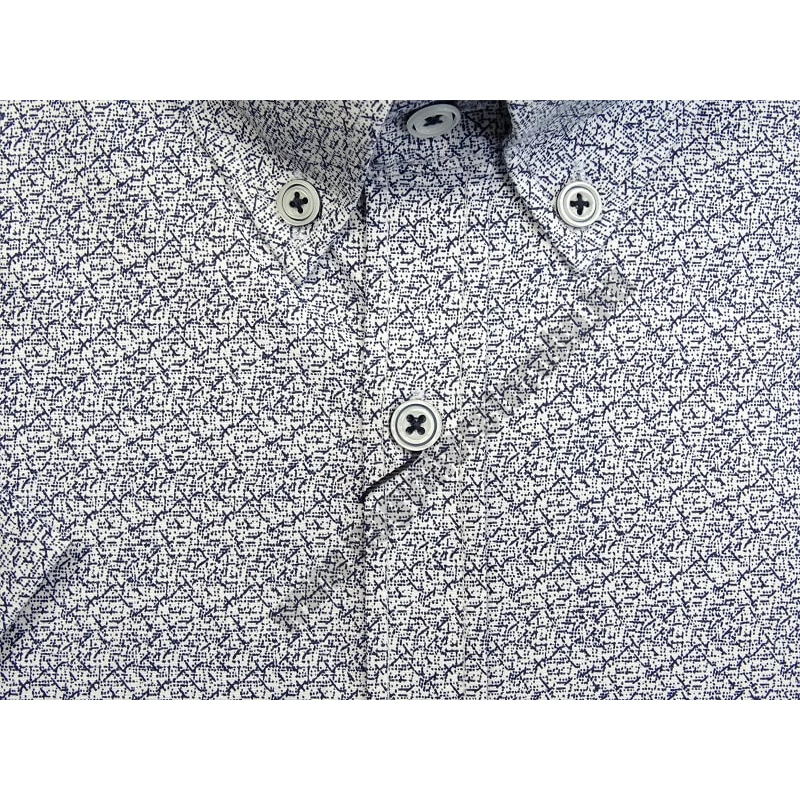 Férfi rövid ujjú ing 9XL fehér sötétkék extra nagyméretű