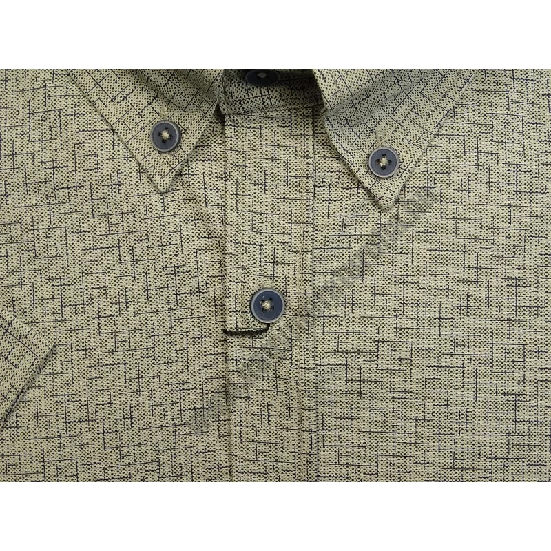 6XL-9XL- B.Grid homok EXTRA nagyméretű férfi rövid ujjú ing prémium minőségű rugalmas pamut anyagból.Rendeljen online kényelmesen vagy jöjjön el személyesen üzletünkbe!