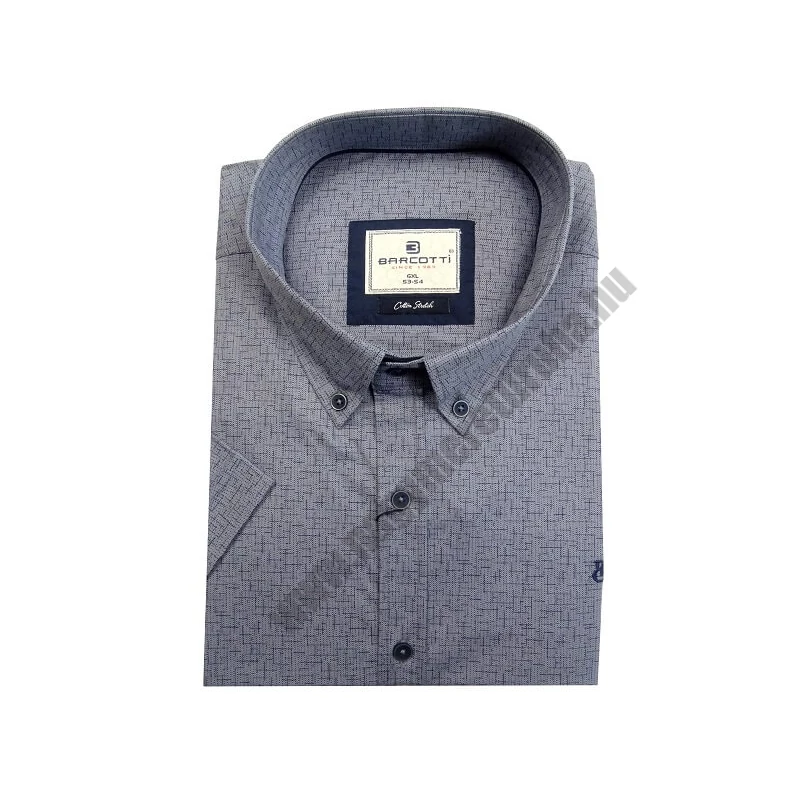 6XL-9XL- B.Grid sötétkék EXTRA nagyméretű férfi rövid ujjú ing prémium minőségű rugalmas pamut anyagból.Rendeljen online kényelmesen vagy jöjjön el személyesen üzletünkbe!